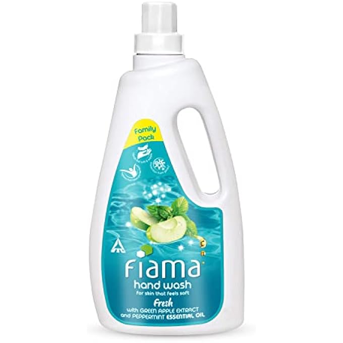 Fiama FRESH MOISTURIZING HAND WASH, PEPPERMINT AND GREEN APPLE, 1000ML REFILL PACK - Image 1